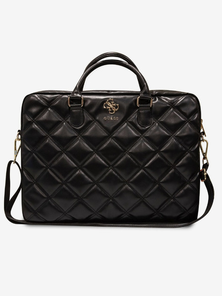 Guess PU Quilted 4G Metal Logo Laptoptasche 15/16" Black Handyhülle