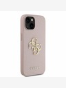 Guess Guess PU genarbte 4G Metall-Logo-Hülle für iPhone 15 Pink