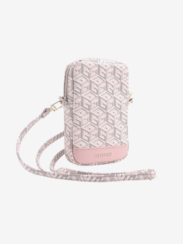 Guess Guess PU G Cube Handytasche mit Reißverschluss Pink
