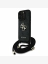 Guess Guess PU 4G Metall-Logo Crossbody Strap Back Cover für iPhone 16 Pro Max Schwarz