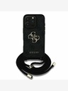 Guess Guess PU 4G Metall-Logo Crossbody Strap Back Cover für iPhone 16 Pro Max Schwarz