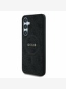 Guess PU Leather 4G Colored Ring MagSafe Backcover for Samsung Galaxy S25 Black Phone Case
