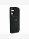 Guess PU Leather 4G Colored Ring MagSafe Backcover for Samsung Galaxy S25 Black Phone Case