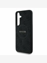 Guess PU Leather 4G Colored Ring MagSafe Backcover for Samsung Galaxy S25 Black Phone Case