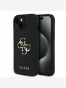 Guess Guess PU Grained 4G Metall Logo Back Cover für iPhone 14 Schwarz