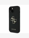 Guess Guess PU Grained 4G Metall Logo Back Cover für iPhone 14 Schwarz