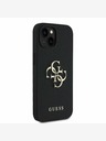 Guess Guess PU Grained 4G Metall Logo Back Cover für iPhone 14 Schwarz