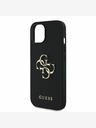 Guess Guess PU Grained 4G Metall Logo Back Cover für iPhone 14 Schwarz