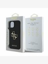 Guess Guess PU Grained 4G Metall Logo Back Cover für iPhone 14 Schwarz