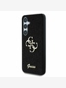 Guess Guess PU Fixed Glitter 4G Metall Logo Back Cover für Samsung Galaxy S25 Schwarz