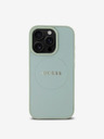 Guess Guess PU genarbtes klassisches Logo MagSafe Back Cover für iPhone 16 Pro Max Grün