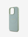 Guess Guess PU genarbtes klassisches Logo MagSafe Back Cover für iPhone 16 Pro Max Grün