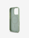 Guess Guess PU genarbtes klassisches Logo MagSafe Back Cover für iPhone 16 Pro Max Grün