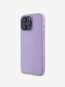Guess Guess PU Genarbtes Klassisches Logo MagSafe Back Cover für iPhone 16 Pro Max Lila