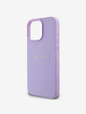 Guess Guess PU Genarbtes Klassisches Logo MagSafe Back Cover für iPhone 16 Pro Max Lila