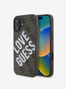 Guess Guess PU Leder 4G Big Love Logo MagSafe Schutzhülle für iPhone 16 Braun