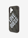 Guess Guess PU Leder 4G Big Love Logo MagSafe Schutzhülle für iPhone 16 Braun
