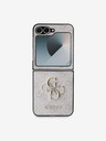 Guess PU 4G Metall Logo Rückseite Hülle für Samsung Galaxy Z Flip 6 Pink Handyhülle