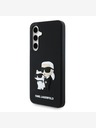 Karl Lagerfeld Karl Lagerfeld 3D Gummi Karl und Choupette Rückendeckel für Samsung Galaxy S24 FE Schwarz