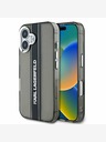 Karl Lagerfeld Karl Lagerfeld IML Stripe Logo Back Cover für iPhone 16 Schwarz