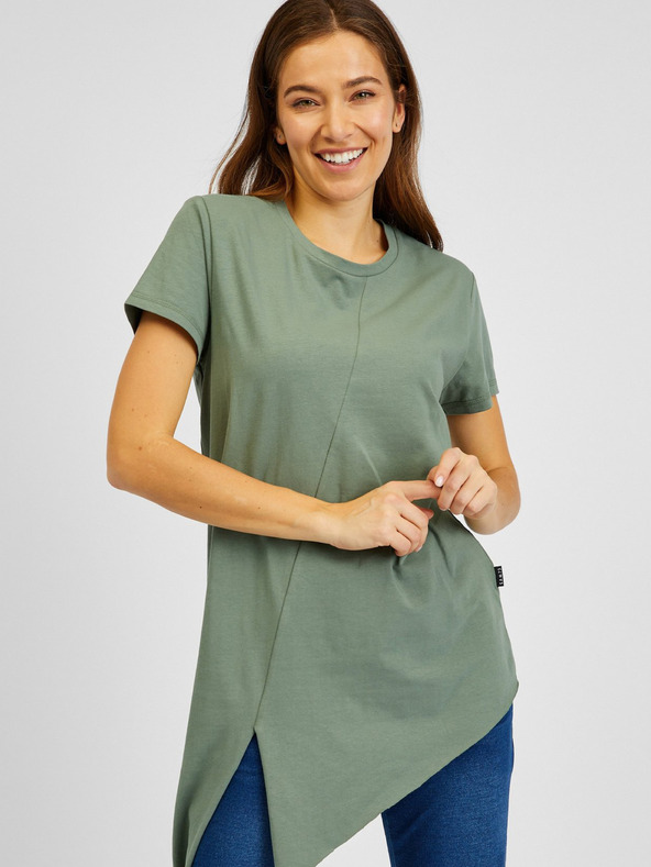 Sam 73 Grünes asymmetrisches Damen-T-Shirt SAM73 Lacerta