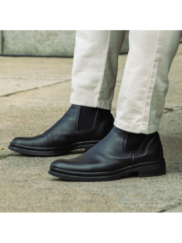 Vasky Herren Leder Chelsea Stiefel Schwarz Vasky Chelsea
