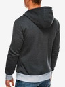 Ombre Clothing Dunkelgraues Herren-Kapuzen-Sweatshirt mit Reißverschluss B297