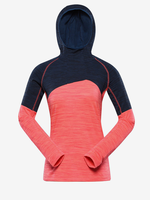 ALPINE PRO Blaues und korallenrotes Damen Funktions-Sweatshirt ALPINE PRO Gorfa