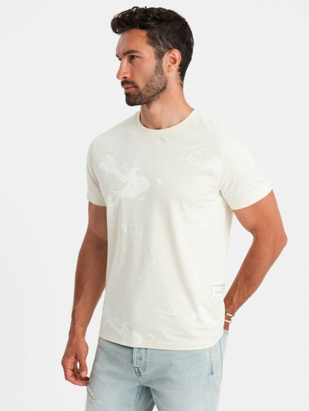 Ombre Clothing Cremefarbenes gemustertes Herrenhemd Ombre Kleidung