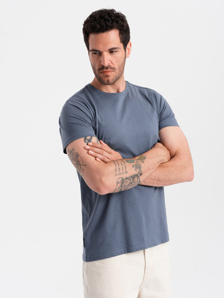 Ombre Clothing Blaues Herren-Basic-Shirt Ombre Clothing