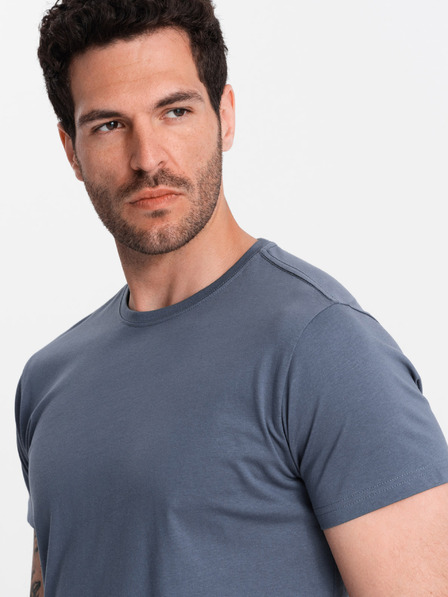 Ombre Clothing Blaues Herren-Basic-Shirt Ombre Clothing