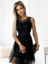numoco Damen-Kleid mit Guipure und feinem Tüll - schwarz Numoco CATERINA