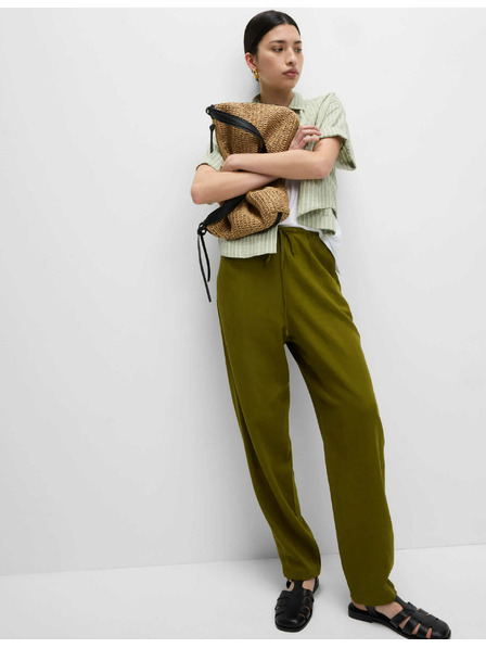 Marks & Spencer Pants with drawstring, tapered legs and high linen content by Marks & Spencer