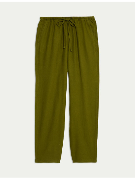 Marks & Spencer Pants with drawstring, tapered legs and high linen content by Marks & Spencer