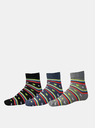 Sam 73 3er-Set Damen-Socken mit Muster in Schwarz und Grau SAM 73