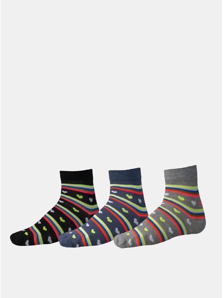 Sam 73 3er-Set Damen-Socken mit Muster in Schwarz und Grau SAM 73