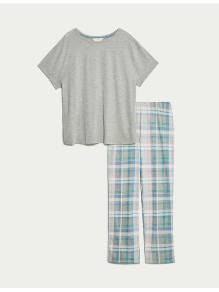 Marks & Spencer Pajama set with high cotton content with leaf print Marks & Spencer grey