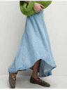 Marks & Spencer Denim Maxi Asymmetrical Skirt with Accentuated Waist Marks & Spencer navy blue