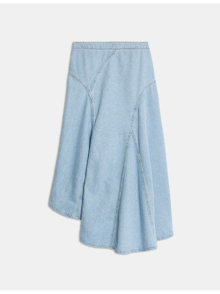Marks & Spencer Denim Maxi Asymmetrical Skirt with Accentuated Waist Marks & Spencer navy blue