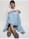 Marks & Spencer Denim Maxi Asymmetrical Skirt with Accentuated Waist Marks & Spencer navy blue