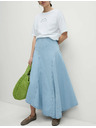 Marks & Spencer Denim Maxi Asymmetrical Skirt with Accentuated Waist Marks & Spencer navy blue