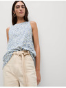 Marks & Spencer Loose Tank Top with High Cotton Content and Print by Marks & Spencer Blue