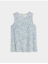 Marks & Spencer Loose Tank Top with High Cotton Content and Print by Marks & Spencer Blue