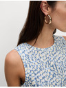 Marks & Spencer Loose Tank Top with High Cotton Content and Print by Marks & Spencer Blue