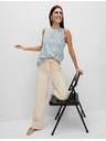 Marks & Spencer Loose Tank Top with High Cotton Content and Print by Marks & Spencer Blue