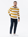 Ombre Clothing Weiß und senfgelb gestreifter Pullover für Herren von Ombre Clothing E189