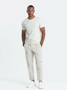 Ombre Clothing Cremefarbenes Herren T-Shirt mit zarter Stickerei Ombre Kleidung