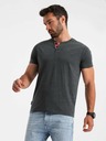 Ombre Clothing Schwarzes Herren-Henley-Shirt Ombre Clothing