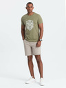 Ombre Clothing Grünes bedrucktes Herrenhemd Ombre Clothing