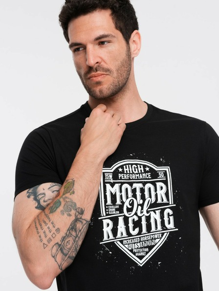 Ombre Clothing Schwarzes bedrucktes Herren-T-Shirt Ombre Clothing